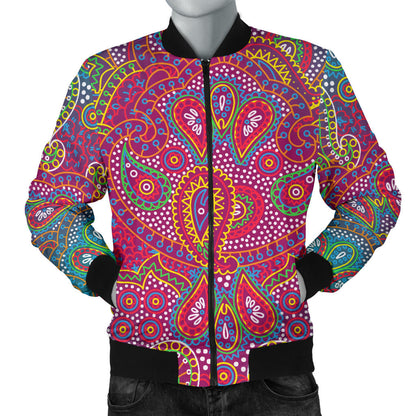 Boho Pattern Print Design 02 Men Bomber Jacket