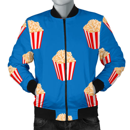 Popcorn Pattern Print Design A04 Men Bomber Jacket
