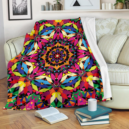 Kaleidoscope Pattern Print Design 02 Premium Blanket