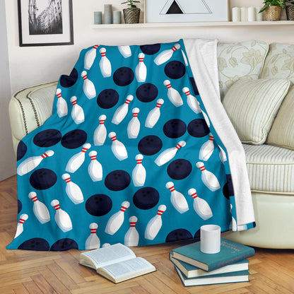 Bowling Pin Pattern Print Design 010 Premium Blanket