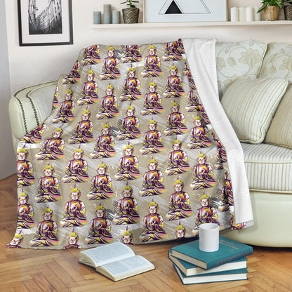 Buddha Pattern Print Design 07 Premium Blanket