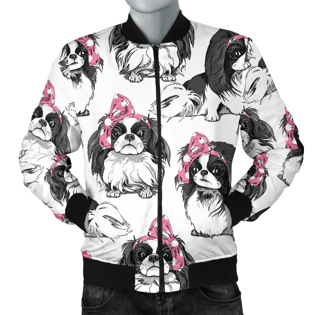 Japanese Chin Pattern Print Design 01 Men Bomber Jacket
