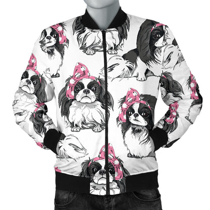 Japanese Chin Pattern Print Design 01 Men Bomber Jacket