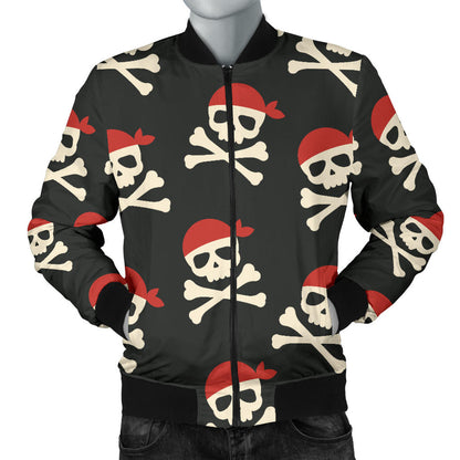 Pirate Pattern Print Design A04 Men Bomber Jacket