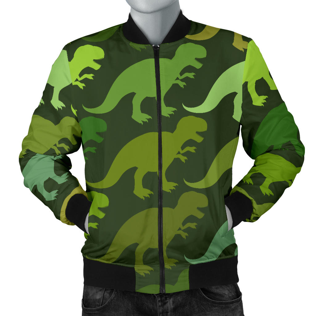 T Rex Pattern Print Design A03 Men Bomber Jacket