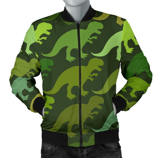 T Rex Pattern Print Design A03 Men Bomber Jacket
