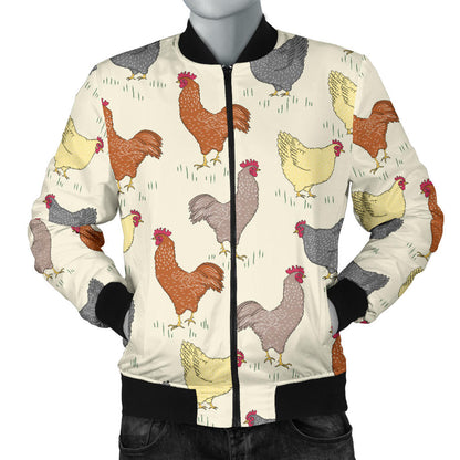 Chicken Pattern Print Design 05 Men Bomber Jacket