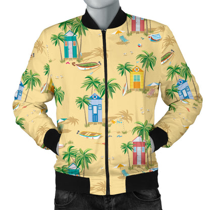 Beach Themed Pattern Print Design 01 Men Bomber Jacket