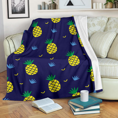 Pineapple Pattern Print Design A01 Premium Blanket