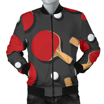 Ping Pong Pattern Print Design A05 Men Bomber Jacket