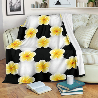 Plumeria Pattern Print Design A04 Premium Blanket