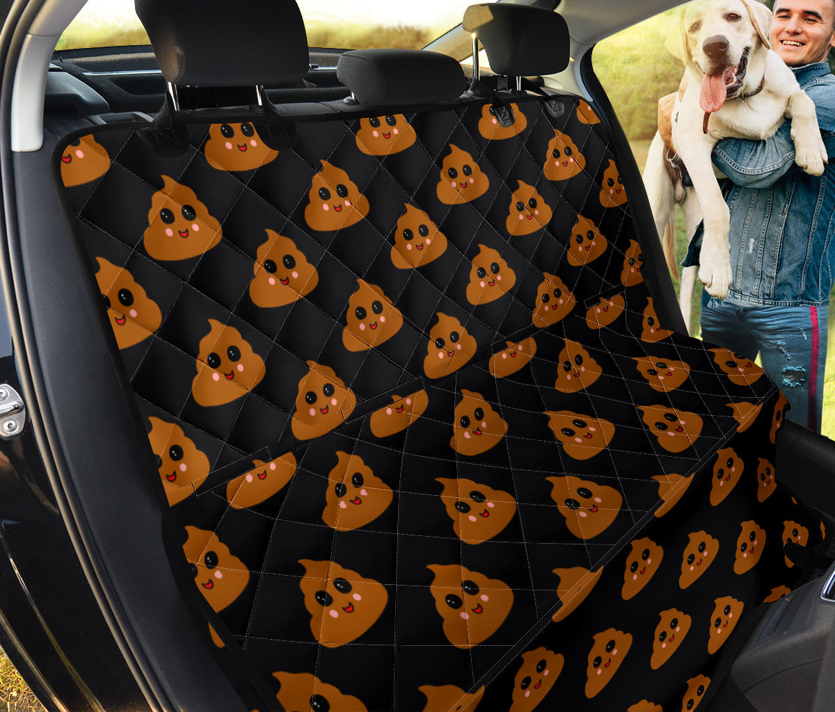 Poop Emoji Pattern Print Design A01 Rear Dog Car Seat Cover Hammock