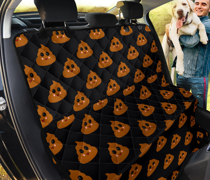 Poop Emoji Pattern Print Design A01 Rear Dog Car Seat Cover Hammock