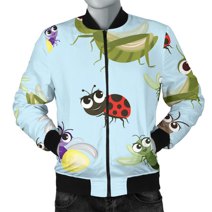 Ladybug Pattern Print Design 01 Men Bomber Jacket