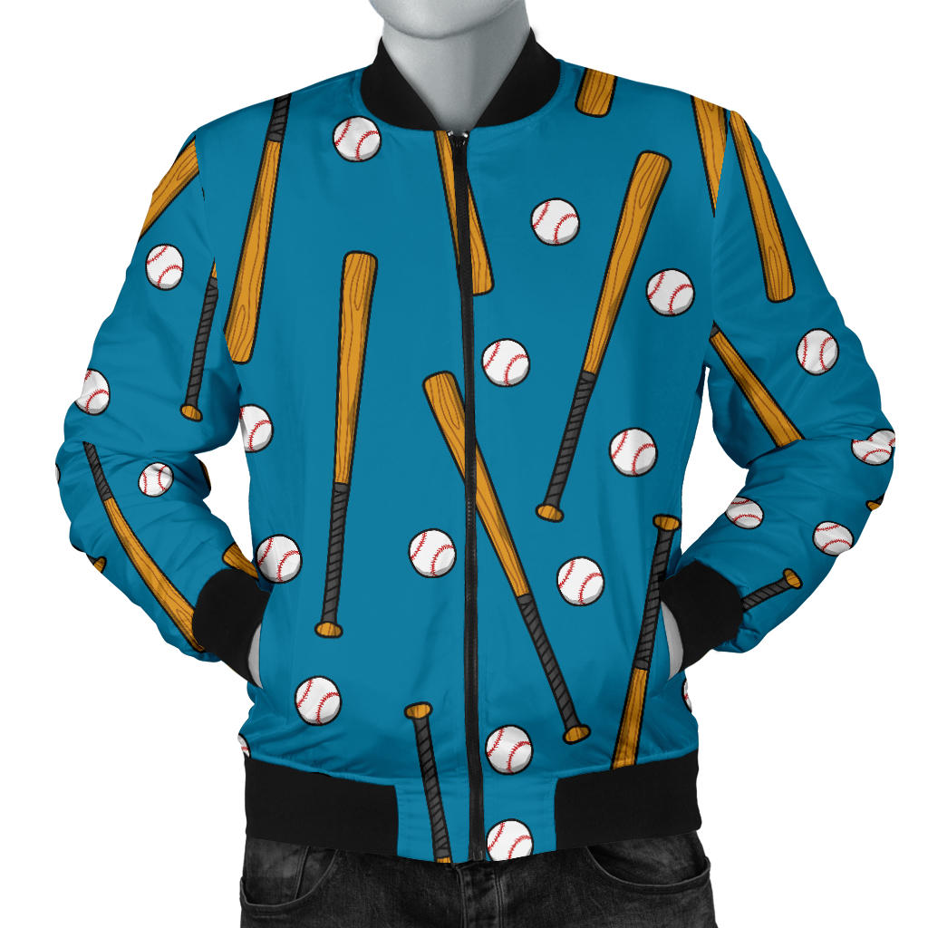 Baseball Pattern Print Design 01 Men Bomber Jacket