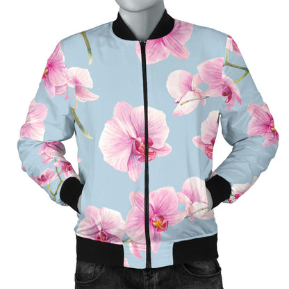 Orchid Pattern Print Design A01 Men Bomber Jacket