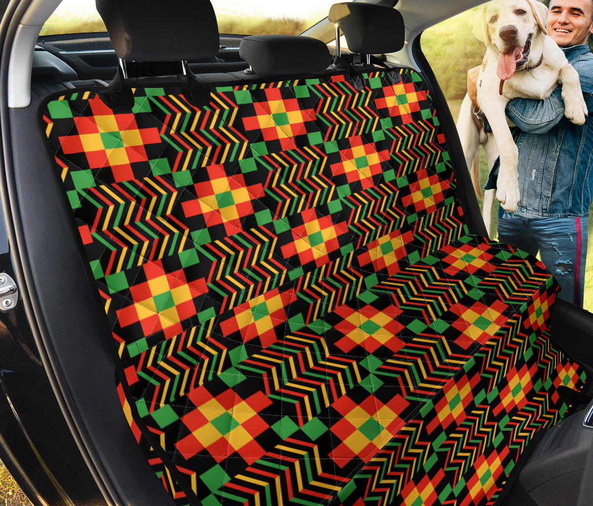 Kente Pattern Print Design 01 Rear Dog Car Seat Cover Hammock
