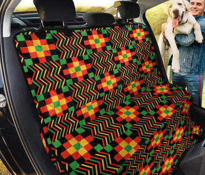 Kente Pattern Print Design 01 Rear Dog Car Seat Cover Hammock