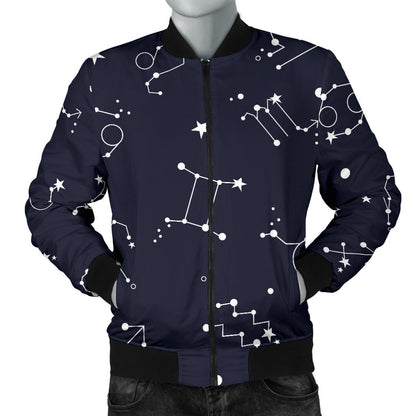 Constellation Pattern Print Design 05 Men Bomber Jacket