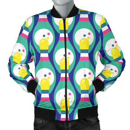Bowling Pattern Print Design 04 Men Bomber Jacket
