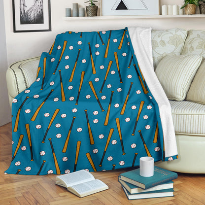 Baseball Pattern Print Design 01 Premium Blanket