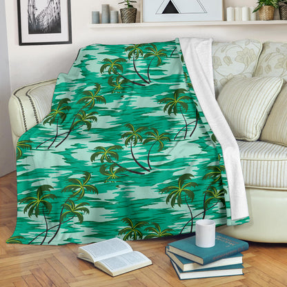 Palm Tree Pattern Print Design A01 Premium Blanket