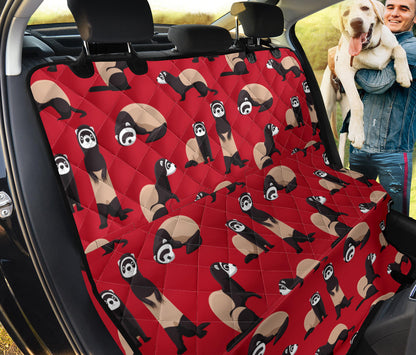 Ferret Pattern Print Design 02 Rear Dog Car Seat Cover Hammock