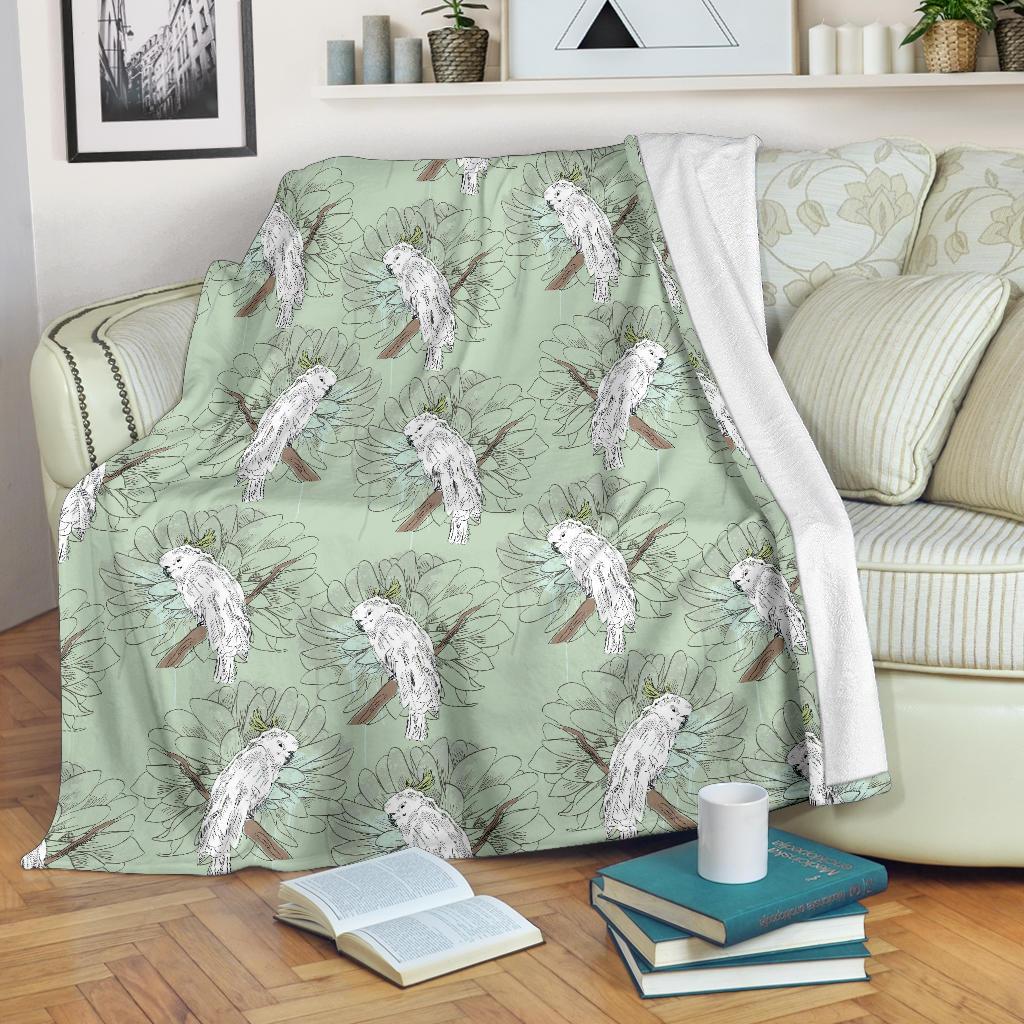 Cockatiel Pattern Print Design 01 Premium Blanket