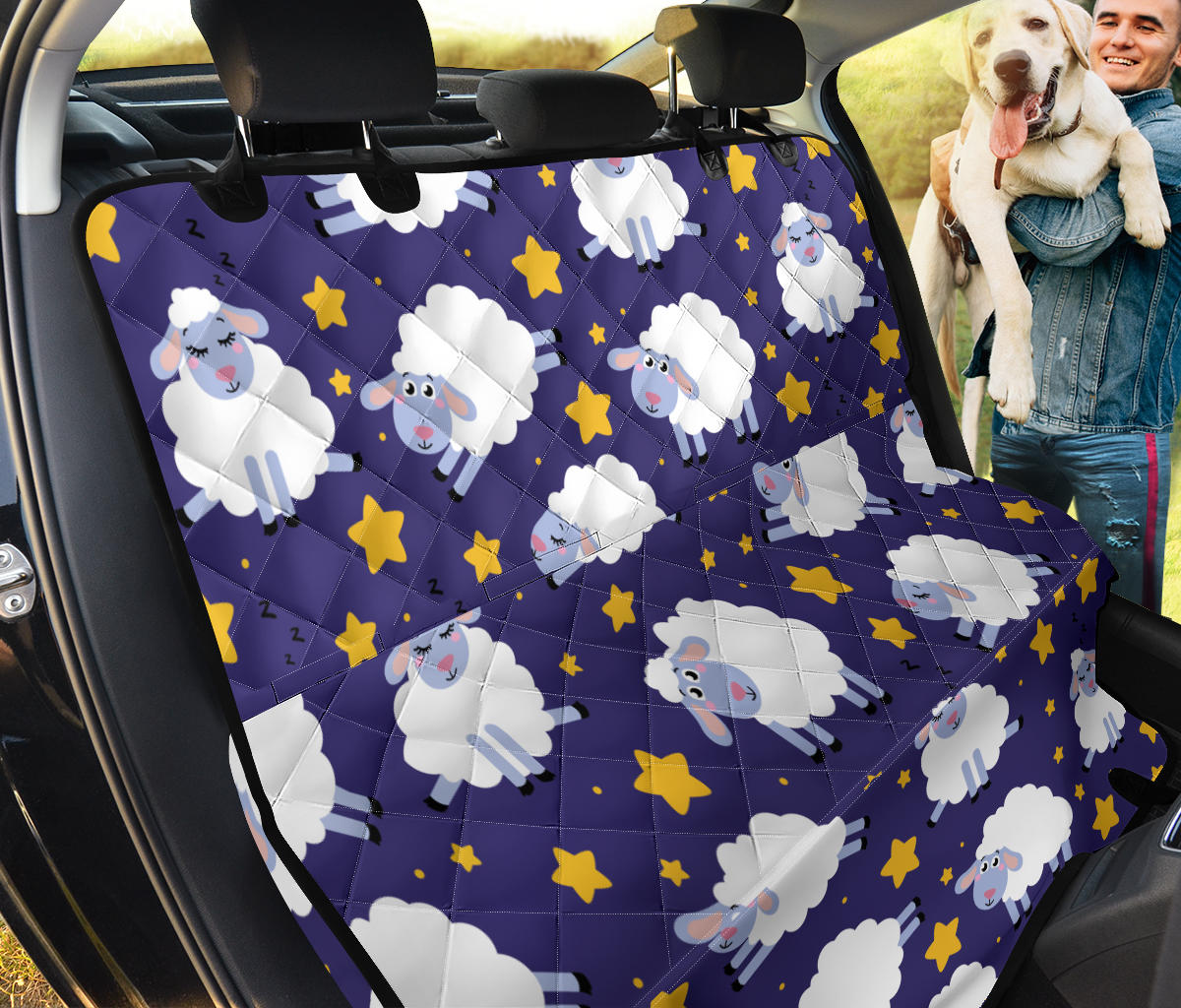 Sheep Pattern Print Design 03 Rear Dog Car Seat Cover Hammock