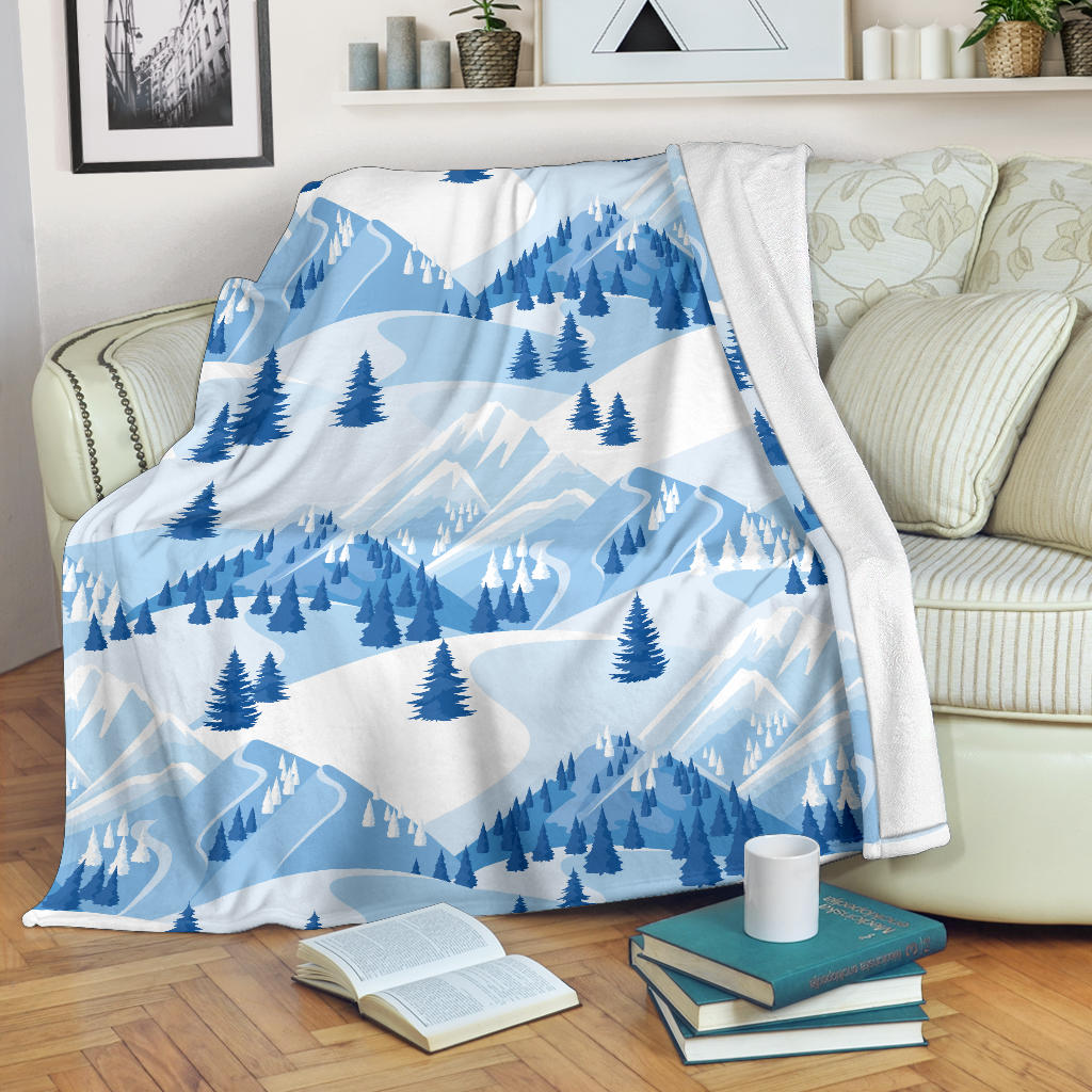 Mountain Pattern Print Design 03 Premium Blanket