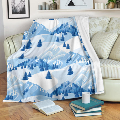Mountain Pattern Print Design 03 Premium Blanket