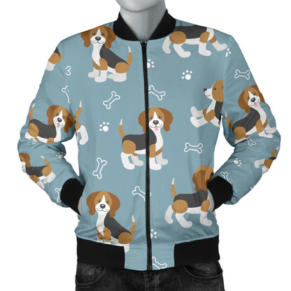 Beagle Pattern Print Design 02 Men Bomber Jacket