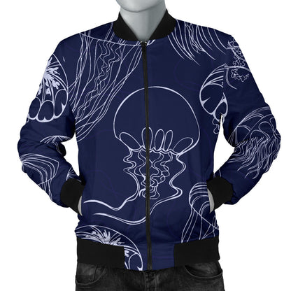 Jellyfish Pattern Print Design 05 Men Bomber Jacket