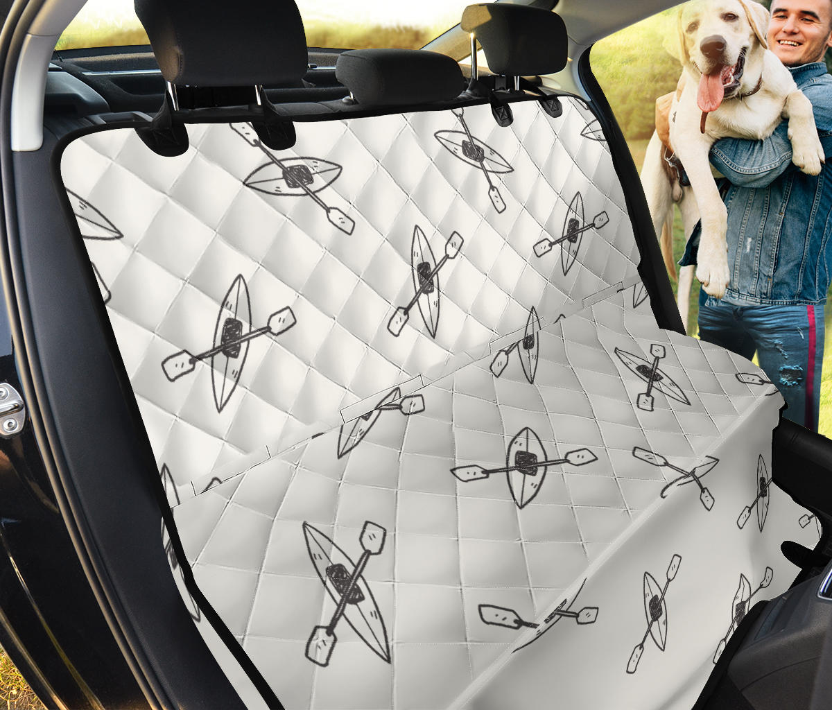 Kayak Pattern Print Design 01 Rear Dog Car Seat Cover Hammock