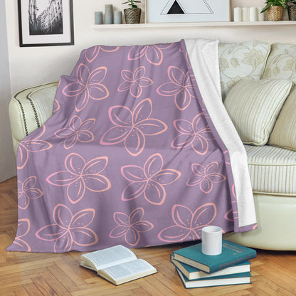 Plumeria Pattern Print Design A01 Premium Blanket