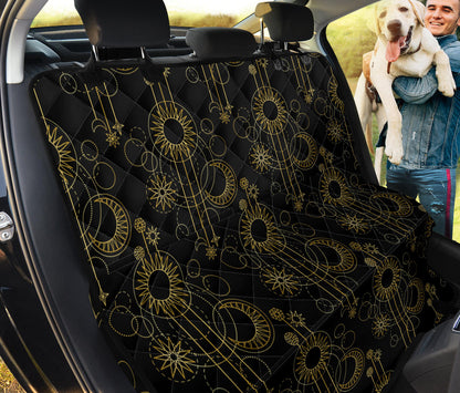Moon Boho Style Pattern Print Design 01 Rear Dog Car Seat Cover Hammock