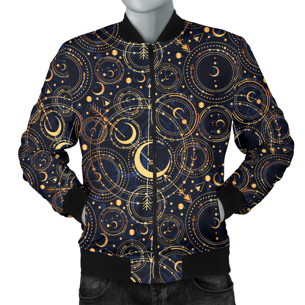 Celestial Pattern Print Design 04 Men Bomber Jacket