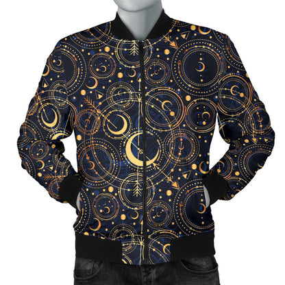 Celestial Pattern Print Design 04 Men Bomber Jacket