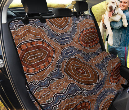 Aboriginal Pattern Print Design 01 Rear Dog Car Seat Cover Hammock