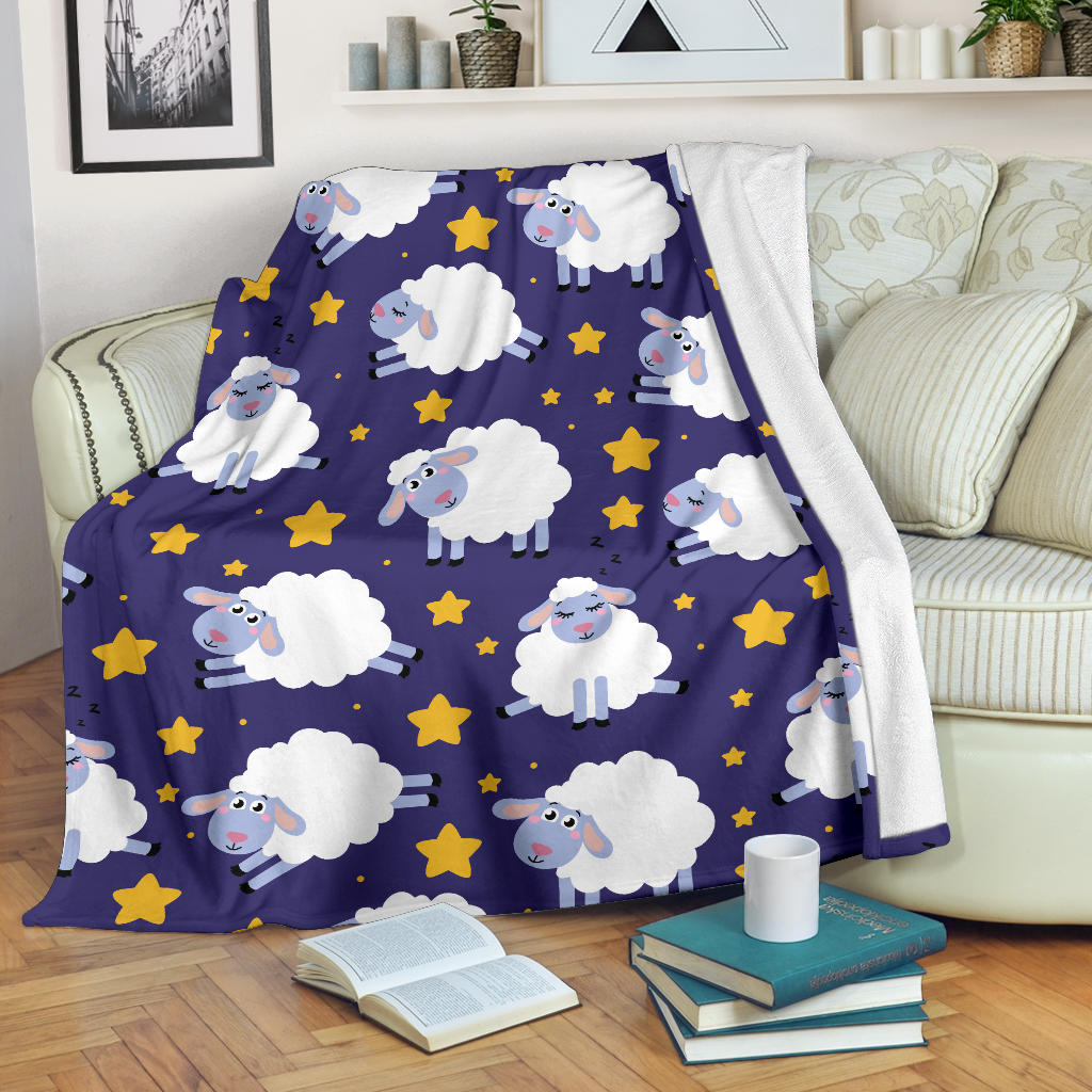 Sheep Pattern Print Design 03 Premium Blanket