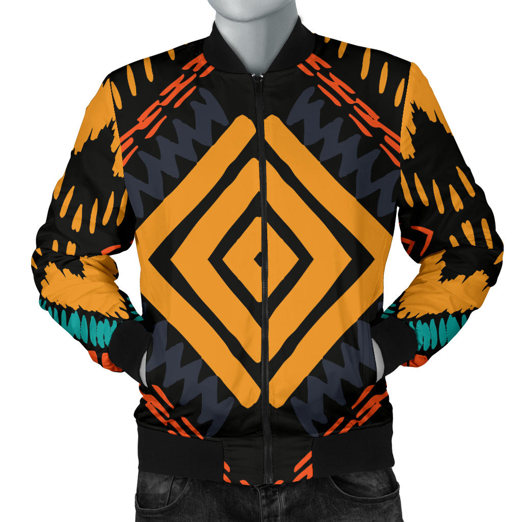 Kente Pattern Print Design 05 Men Bomber Jacket