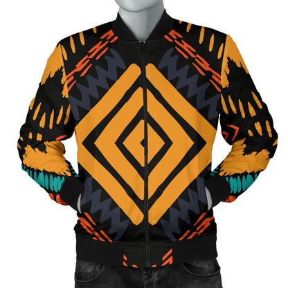 Kente Pattern Print Design 05 Men Bomber Jacket