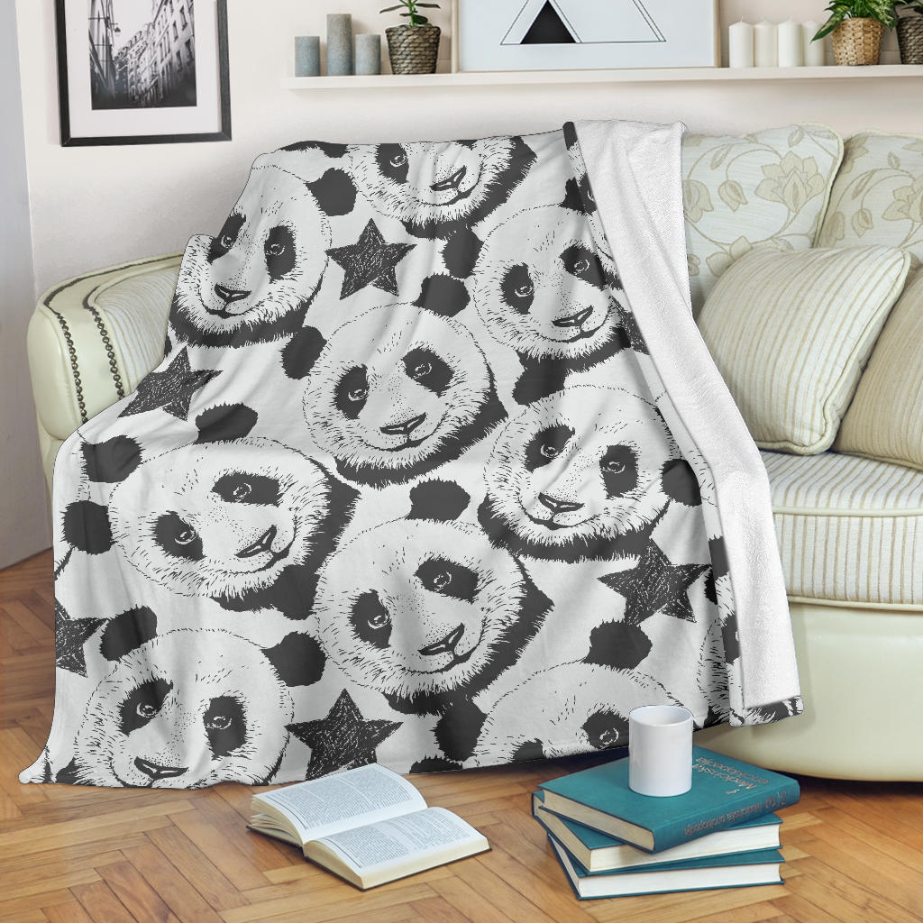 Panda Pattern Print Design A02 Premium Blanket