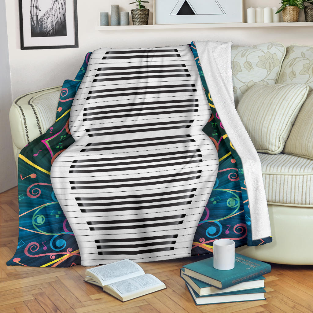 Piano Pattern Print Design 01 Premium Blanket