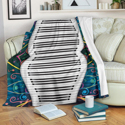 Piano Pattern Print Design 01 Premium Blanket