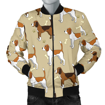Beagle Pattern Print Design 01 Men Bomber Jacket
