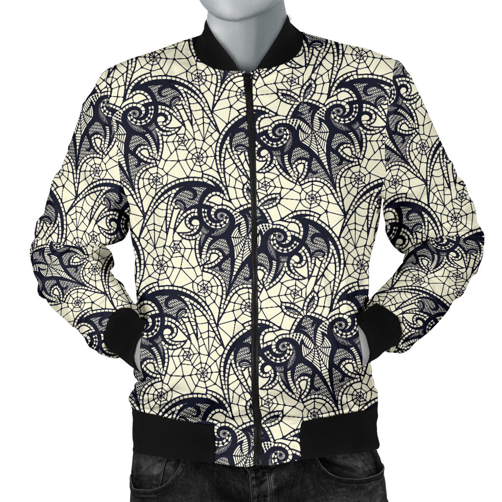 Bat Tribal Pattern Print Design 06 Men Bomber Jacket