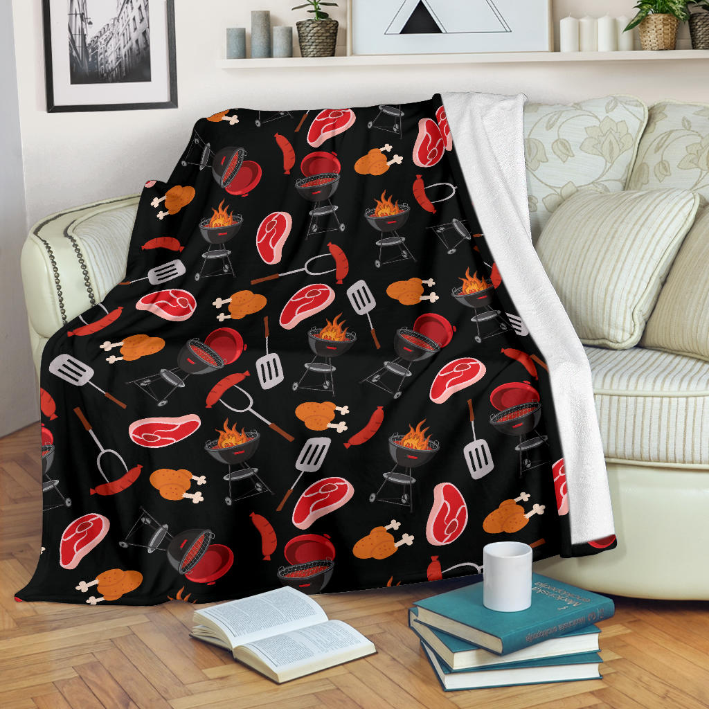 Barbecue Pattern Print Design 04 Premium Blanket