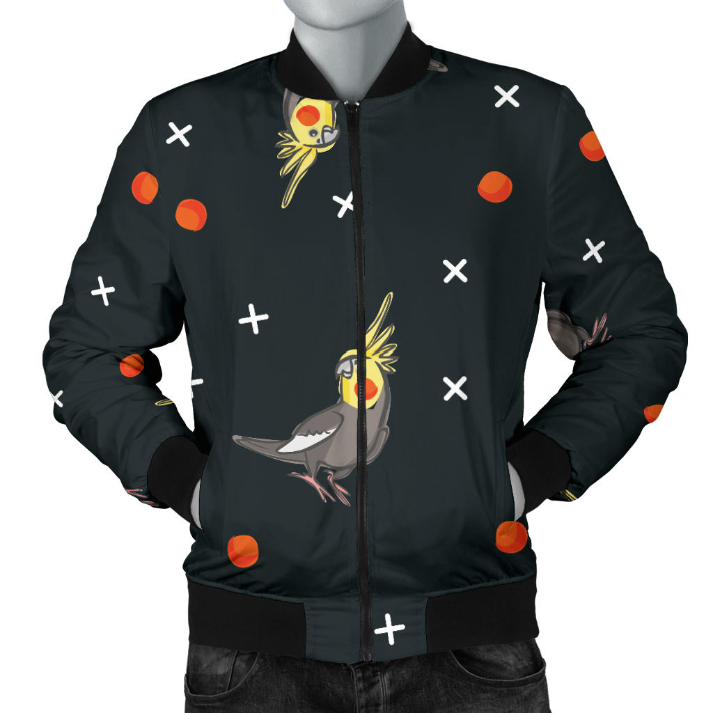 Cockatiel Pattern Print Design 02 Men Bomber Jacket