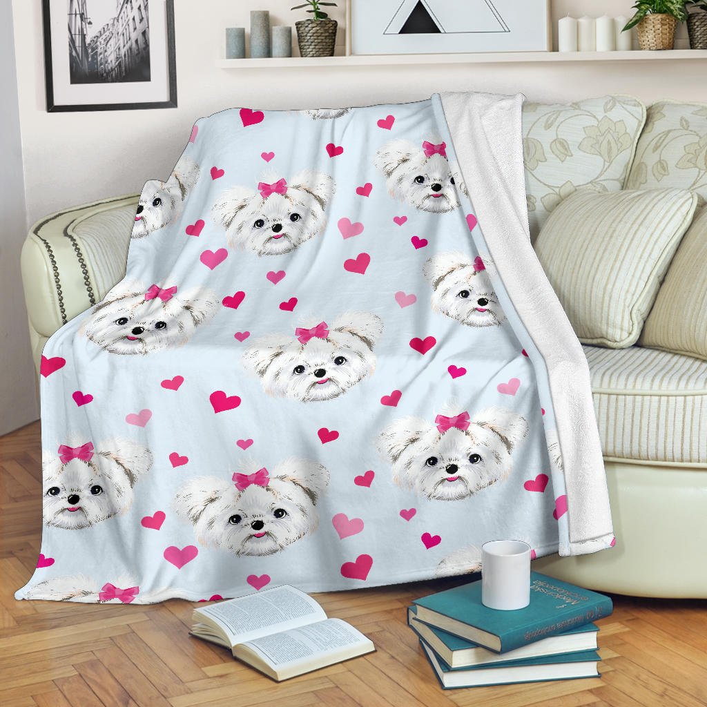 Maltese Pattern Print Design 03 Premium Blanket